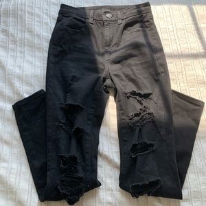 AEO black ripped jeans